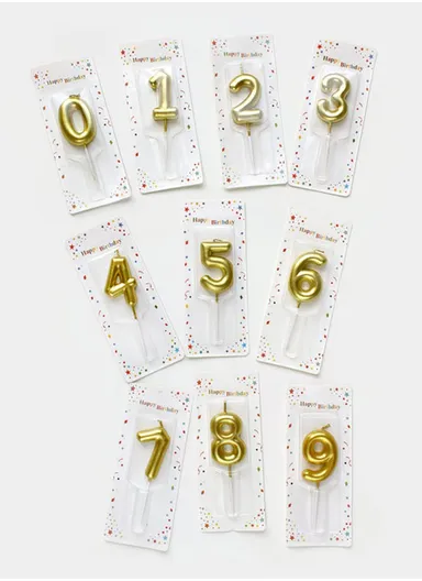 Number “4” Birthday Candle, Birthday Celebration Candle, Birthday Cake Decoration, Cake Topper for Birthday/Anniversary - Gold