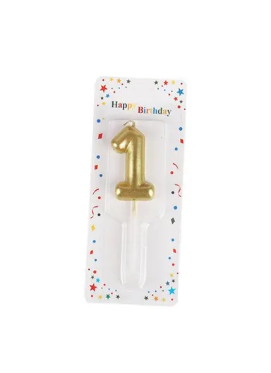 Number “6” Birthday Candle, Birthday Celebration Candle, Birthday Cake Decoration, Cake Topper for Birthday/Anniversary - Gold
