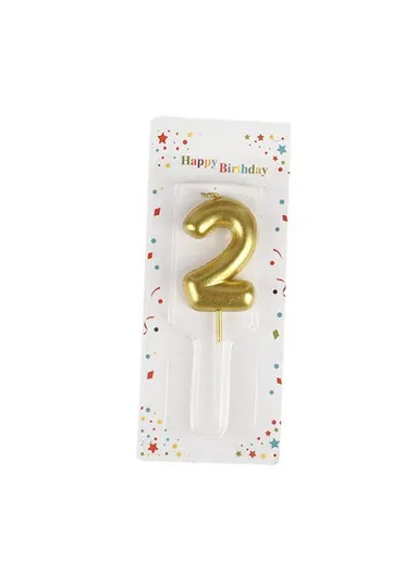 Number “6” Birthday Candle, Birthday Celebration Candle, Birthday Cake Decoration, Cake Topper for Birthday/Anniversary - Gold