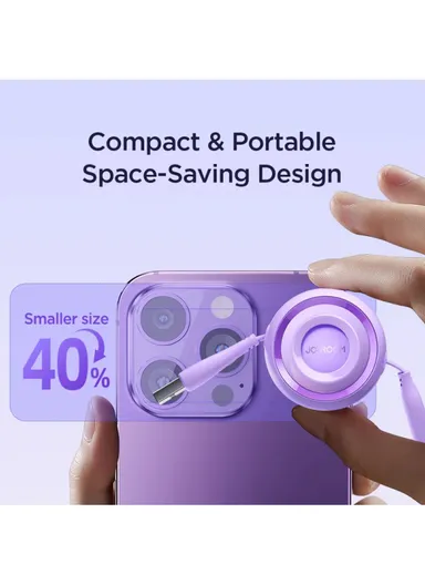 1m 3-in-1 Micro+Lightning+Type-C Colorful Series mini Retractable Charging Cable S-A40 - Blue