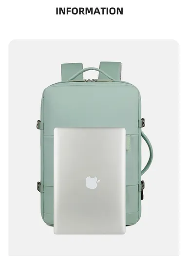 17" Large Capacity Backpack for Men &amp; Women, Multifunctional Bag with USB Charging Dry Separation &amp; Multi-Layer Support (W32 x D13 x H48)cm - Beige