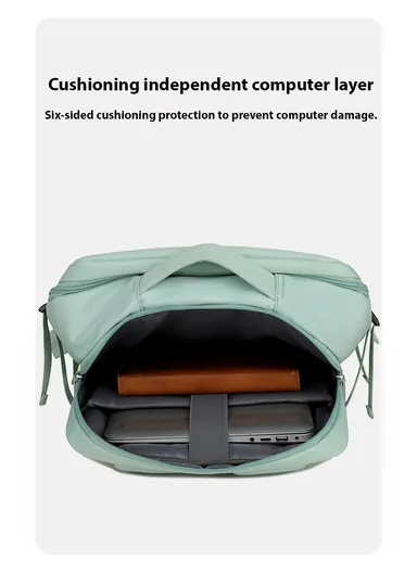 17" Large Capacity Backpack for Men &amp; Women, Multifunctional Bag with USB Charging Dry Separation &amp; Multi-Layer Support (W32 x D13 x H48)cm - Beige