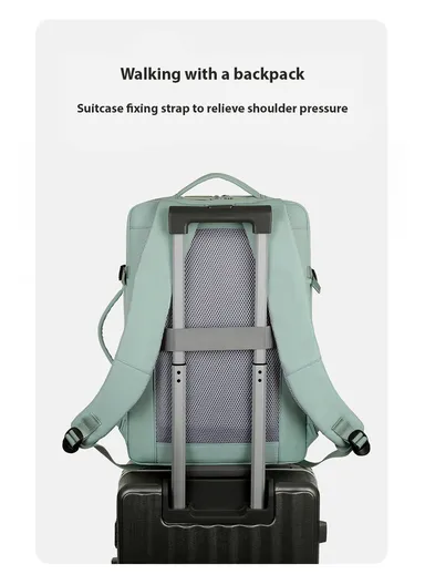 17" Large Capacity Backpack for Men &amp; Women, Multifunctional Bag with USB Charging Dry Separation &amp; Multi-Layer Support (W32 x D13 x H48)cm - Beige