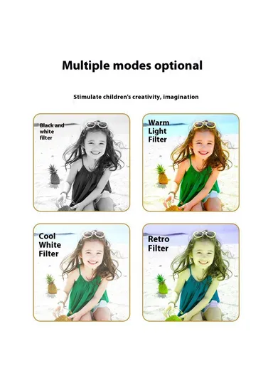 2.0 Inch IPS Screen 48MP HD Children Camera  Cartoon Dinosaur with Music and Games (32G Memory Card + Card Reader) Z11 - Pink