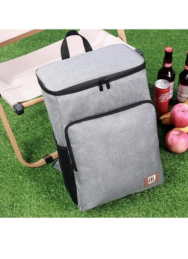 20L Cooler Backpack Waterproof Ice Chest Backpack, Soft Insulated Leak Proof for Camping, Beach, Fishing, Picnic, Lunch, Travel, Outdoor (W30 x D18 x H40)cm - Grey