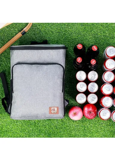 20L Cooler Backpack Waterproof Ice Chest Backpack, Soft Insulated Leak Proof for Camping, Beach, Fishing, Picnic, Lunch, Travel, Outdoor (W30 x D18 x H40)cm - Grey