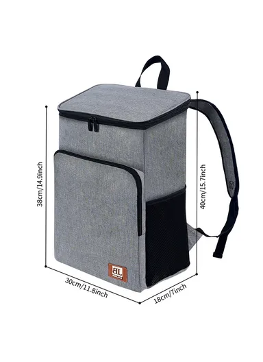 20L Cooler Backpack Waterproof Ice Chest Backpack, Soft Insulated Leak Proof for Camping, Beach, Fishing, Picnic, Lunch, Travel, Outdoor (W30 x D18 x H40)cm - Grey