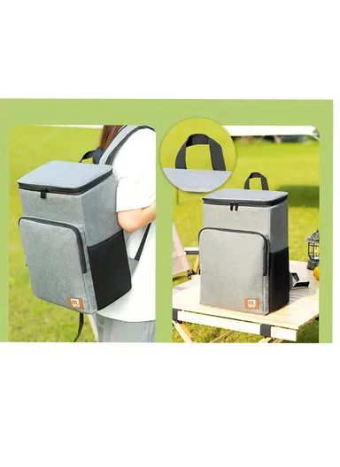 20L Cooler Backpack Waterproof Ice Chest Backpack, Soft Insulated Leak Proof for Camping, Beach, Fishing, Picnic, Lunch, Travel, Outdoor (W30 x D18 x H40)cm - Grey