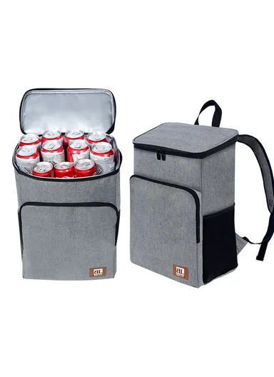 20L Cooler Backpack Waterproof Ice Chest Backpack, Soft Insulated Leak Proof for Camping, Beach, Fishing, Picnic, Lunch, Travel, Outdoor (W30 x D18 x H40)cm - Grey