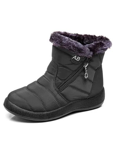 Unisex Anti-Slip Waterproof Snow Boots - Black