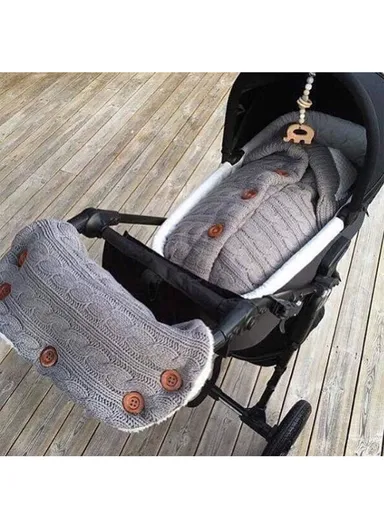 Newborn Winter Sleeping Bag With Pram Gloves Soft Wool Lining, Windproof &amp; Cozy Acrylic Fiber For Outdoor Use (L68 x W40)cm - Beige