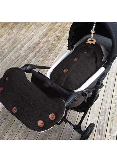 Newborn Winter Sleeping Bag With Pram Gloves Soft Wool Lining, Windproof &amp; Cozy Acrylic Fiber For Outdoor Use (L68 x W40)cm - Gray