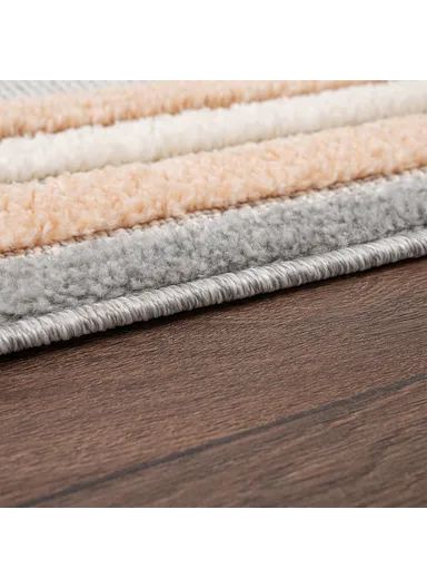 Cloud Gazelle 3D Print 160 x 230 cm Zymta Winter Carpet - Grey / Cream / Salmon / Light Brown