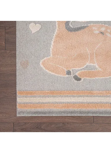 Cloud Gazelle 3D Print 160 x 230 cm Zymta Winter Carpet - Grey / Cream / Salmon / Light Brown