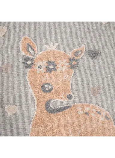 Cloud Gazelle 3D Print 160 x 230 cm Zymta Winter Carpet - Grey / Cream / Salmon / Light Brown