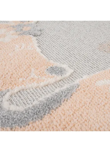 Cloud Gazelle 3D Print 160 x 230 cm Zymta Winter Carpet - Grey / Cream / Salmon / Light Brown