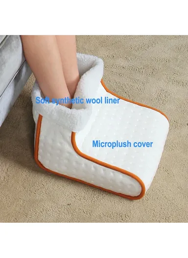 40W Electrothermal Foot Warmer, Soft &amp; Breathable Heating Shoes with 5 Heat Levels, Automatic Shutdown &amp; Remote Control YS-8807 - Silver Grey