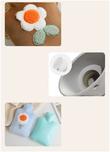 1L Hot Water Bottle With Short Velvet Cover Multi-Purpose Hand &amp; Foot Warmer For Pain Relief &amp; Comfort (L23 x W15)cm - Brown