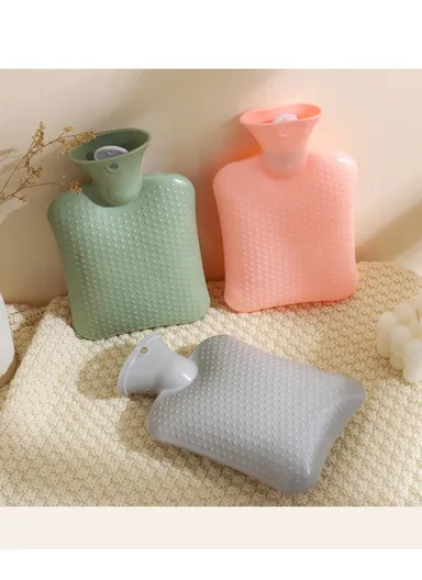 1L Hot Water Bottle With Short Velvet Cover Multi-Purpose Hand &amp; Foot Warmer For Pain Relief &amp; Comfort (L23 x W15)cm - Brown