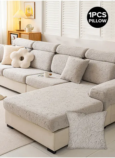 Premium Polyester Pillow Cover Soft, Elastic &amp; Stain-Resistant With Zipper Closure – Light Grey (L45 x W45)cm