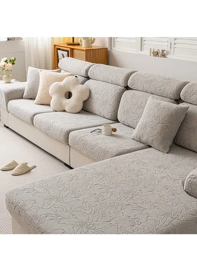 Premium Polyester Pillow Cover Soft, Elastic &amp; Stain-Resistant With Zipper Closure – Light Grey (L45 x W45)cm