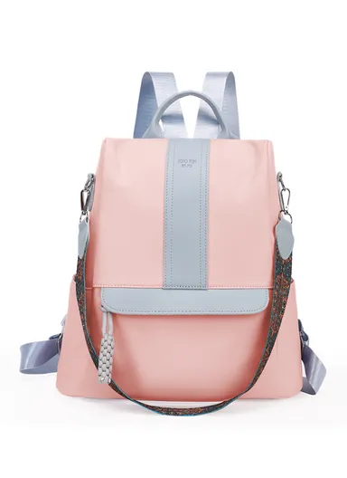 Multi-purpose Women's Portable Travel backpack for Mothers &amp; Babies, New Mommy Bag With Print, Large Capacity, &amp; Splash-Proof (W32 x D18 x H39)cm - Pink