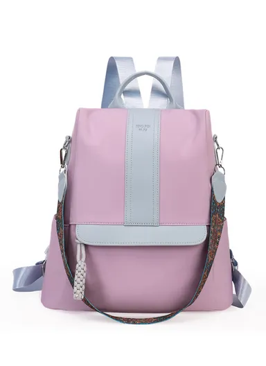 Multi-purpose Women's Portable Travel backpack for Mothers &amp; Babies, New Mommy Bag With Print, Large Capacity, &amp; Splash-Proof (W32 x D18 x H39)cm - Purple