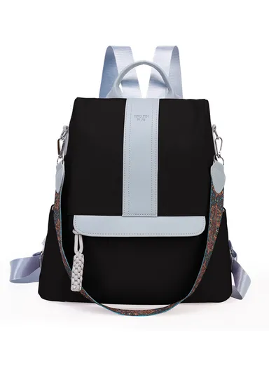 Multi-purpose Women's Portable Travel backpack for Mothers &amp; Babies, New Mommy Bag With Print, Large Capacity, &amp; Splash-Proof (W32 x D18 x H39)cm - Black