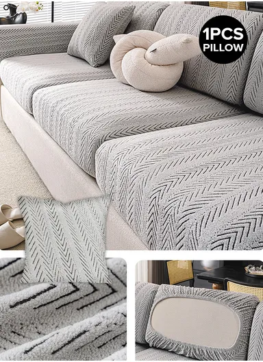 Premium Polyester Pillow Cover Soft, Elastic &amp; Stain-Resistant With Zipper Closure – Dark Grey (L45 x W45)cm