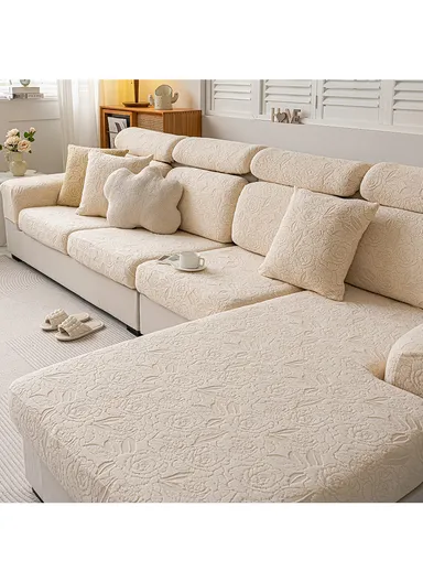 Premium Polyester Pillow Cover Soft, Elastic &amp; Stain-Resistant With Zipper Closure – Beige (L45 x W45)cm