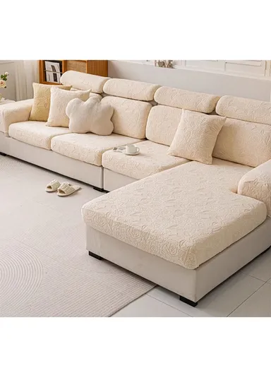 Premium Polyester Pillow Cover Soft, Elastic &amp; Stain-Resistant With Zipper Closure – Beige (L45 x W45)cm