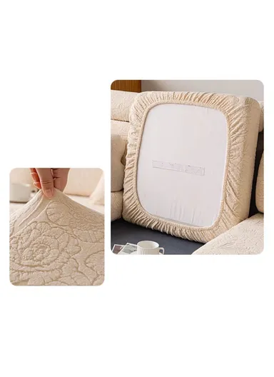 Premium Polyester Pillow Cover Soft, Elastic &amp; Stain-Resistant With Zipper Closure – Beige (L45 x W45)cm