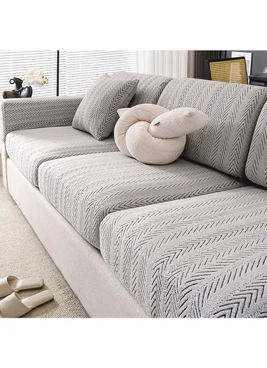 High-Elastic Sofa Cover Thick Anti-slip Splash-proof Machine Washable Stain-proof Sofa Cushion Cover - Green / Size S