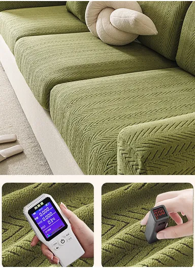 High-Elastic Sofa Cover Thick Anti-slip Splash-proof Machine Washable Stain-proof Sofa Cushion Cover - Green / Size S