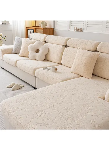 Premium Polyester Pillow Cover Soft, Elastic &amp; Stain-Resistant With Zipper Closure – Beige (L45 x W45)cm