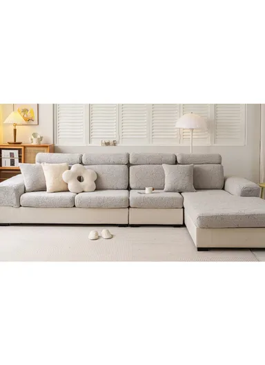 Premium Polyester Pillow Cover Soft, Elastic &amp; Stain-Resistant With Zipper Closure – Beige (L45 x W45)cm