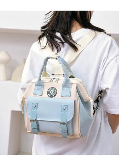 Multifunctional Mother &amp; Baby Bag, Double Shoulder Mother Bag, Can Hang A Stroller, New Handbag (W24 x D14 x H24)cm - Blue