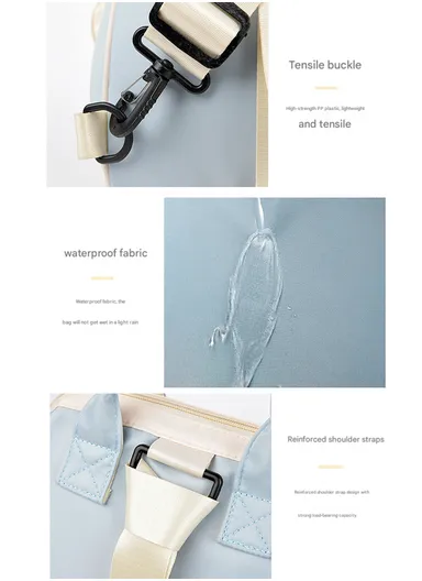 Multifunctional Mother &amp; Baby Bag, Double Shoulder Mother Bag, Can Hang A Stroller, New Handbag (W24 x D14 x H24)cm - Blue