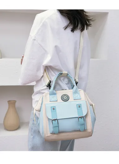 Multifunctional Mother &amp; Baby Bag, Double Shoulder Mother Bag, Can Hang A Stroller, New Handbag (W24 x D14 x H24)cm - Blue