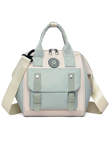 Multifunctional Mother &amp; Baby Bag, Double Shoulder Mother Bag, Can Hang A Stroller, New Handbag (W24 x D14 x H24)cm - Turquoise