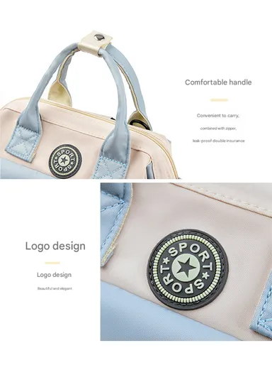 Multifunctional Mother &amp; Baby Bag, Double Shoulder Mother Bag, Can Hang A Stroller, New Handbag (W24 x D14 x H24)cm - Turquoise