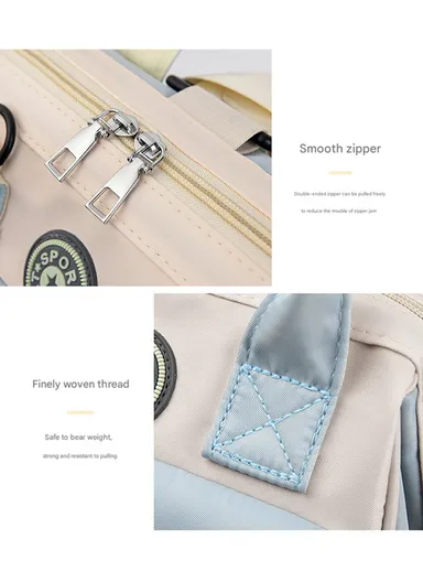 Multifunctional Mother &amp; Baby Bag, Double Shoulder Mother Bag, Can Hang A Stroller, New Handbag (W24 x D14 x H24)cm - Turquoise