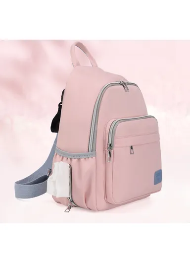 Multifunctional Large Capacity Modern Mommy Bag Backpack for Baby Essentials Mother Baby (W25 x D12 x H32)cm - Pink