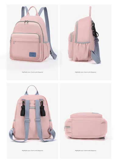 Multifunctional Large Capacity Modern Mommy Bag Backpack for Baby Essentials Mother Baby (W25 x D12 x H32)cm - Pink