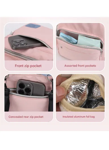 Multifunctional Large Capacity Modern Mommy Bag Backpack for Baby Essentials Mother Baby (W25 x D12 x H32)cm - Purple