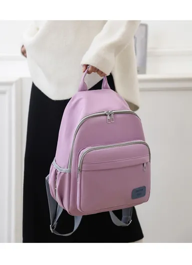 Multifunctional Large Capacity Modern Mommy Bag Backpack for Baby Essentials Mother Baby (W25 x D12 x H32)cm - Purple