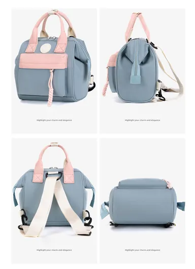 Mother &amp; Baby Backpack, Multi-Function, large Capacity, Portable, All-fashion, Single Shoulder Crossbody (W23 x D13 x H23)cm - Grey