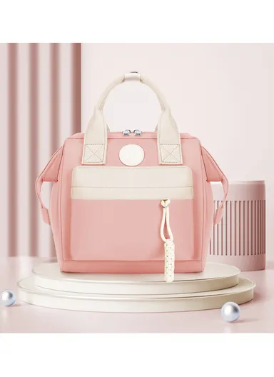 Mother &amp; Baby Backpack, Multi-Function, large Capacity, Portable, All-fashion, Single Shoulder Crossbody (W23 x D13 x H23)cm - Pink