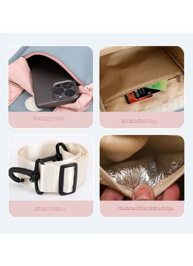 Mother &amp; Baby Backpack, Multi-Function, large Capacity, Portable, All-fashion, Single Shoulder Crossbody (W23 x D13 x H23)cm - Pink