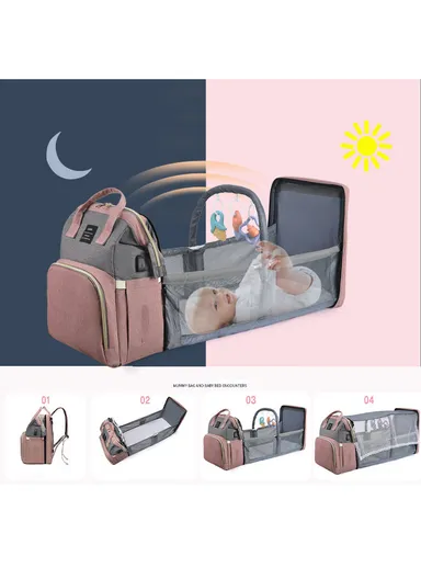 Backpack Diaper Bag Stylish Practical Mommy Bag Backpack with Sunshade Net Arch Spacious Organized Diaper Bag for Baby Essentials Mother Baby (W31 x D20 x H41)cm - Somo